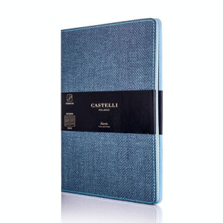 Carnet de notes ligné Harris 13 x 21 cm Bleu - Castelli - Rougier et Plé