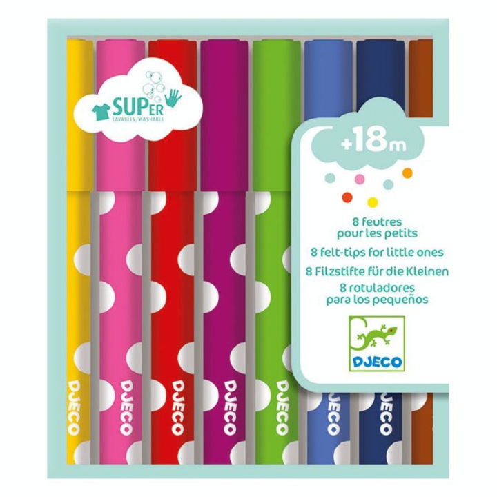 Feutre pour enfant 8 couleurs - Djeco - Rougier et Plé