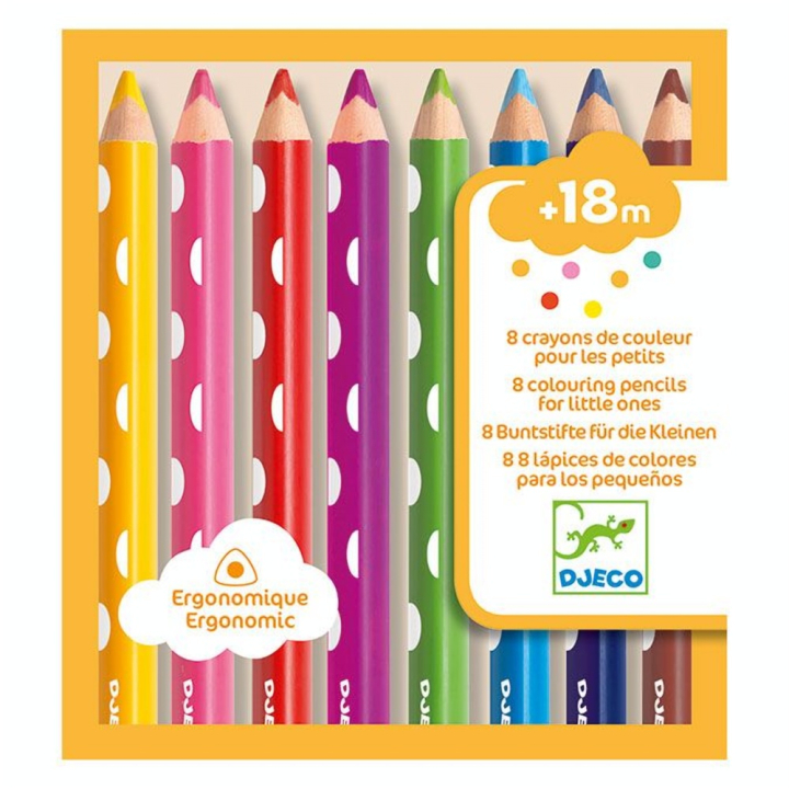 Crayon de couleur pour enfant 8 couleurs - Djeco - Rougier et Plé