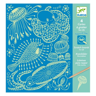 Carte à gratter Sea life - Djeco - Rougier et Plé