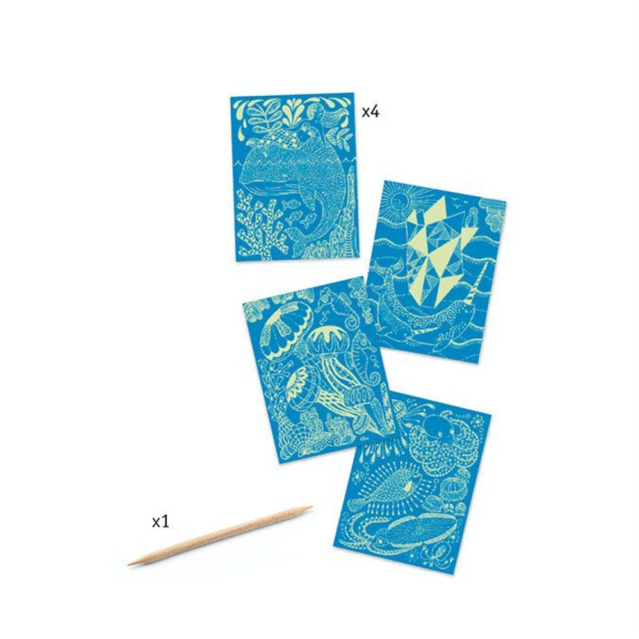 Carte à gratter Sea life - Djeco - Rougier et Plé