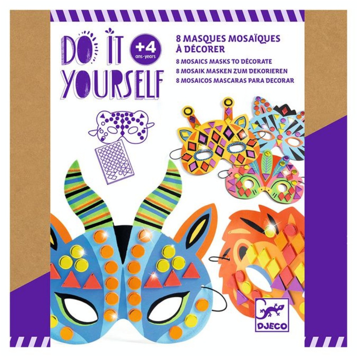 Activité DIY Mosaïques masques animaux de la jungle - Djeco - Rougier et Plé