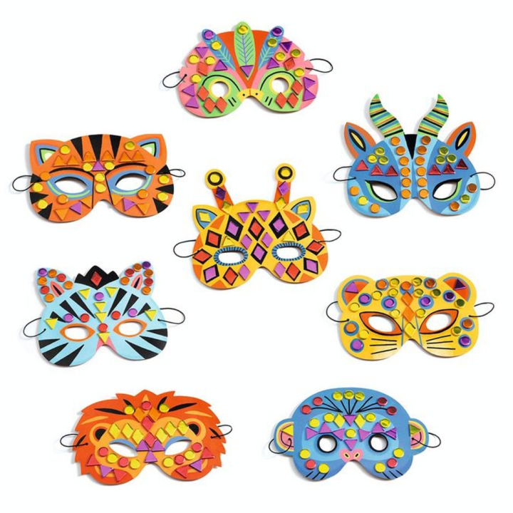 Activité DIY Mosaïques masques animaux de la jungle - Djeco - Rougier et Plé