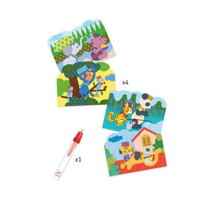 Coloriage des petits Coloriage à l'eau caché dehors - Djeco - Rougier et Plé