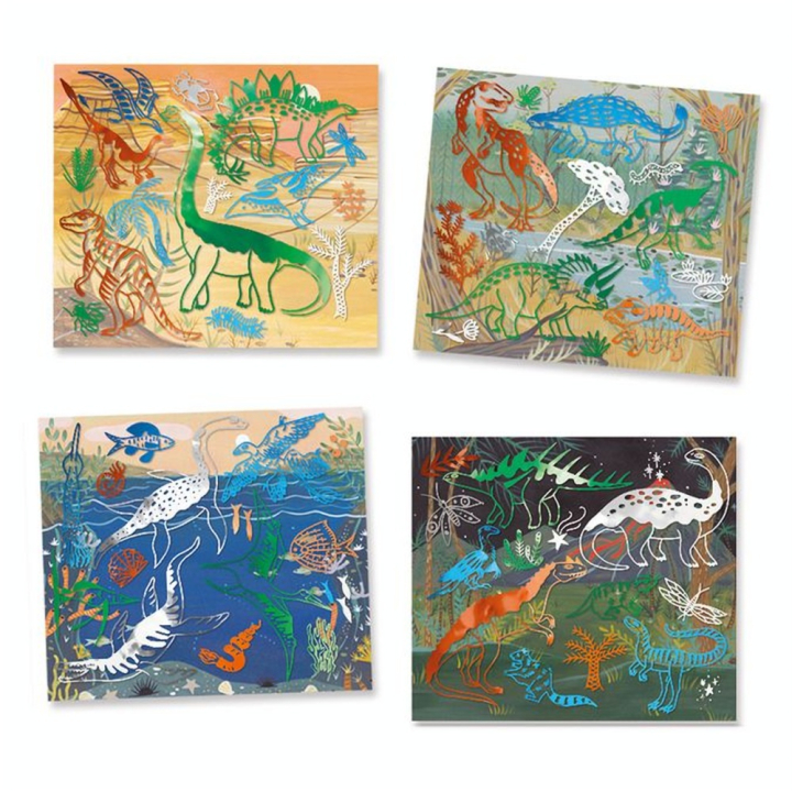 Activité collage Artistic patch Dinosaurus - Djeco - Rougier et Plé