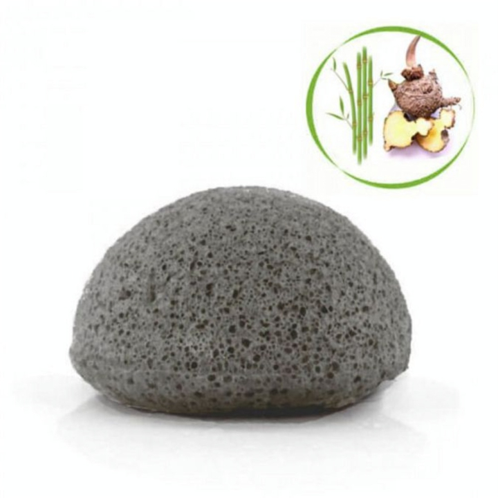 Éponge Konjac au charbon de bambou - My Cosmetik - Rougier et Plé
