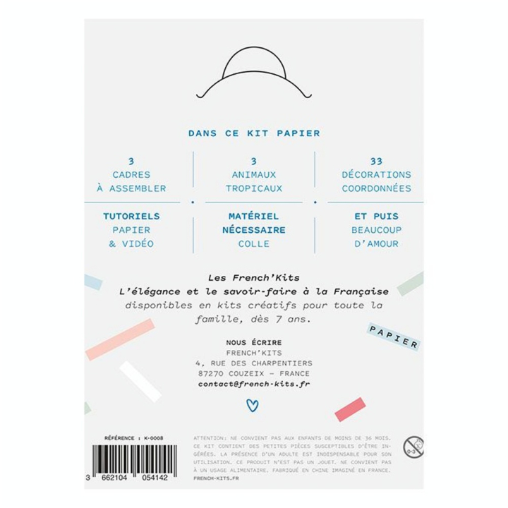 Kit papier Cartes postales les animaux tropicaux - French'Kits - Rougier et Plé