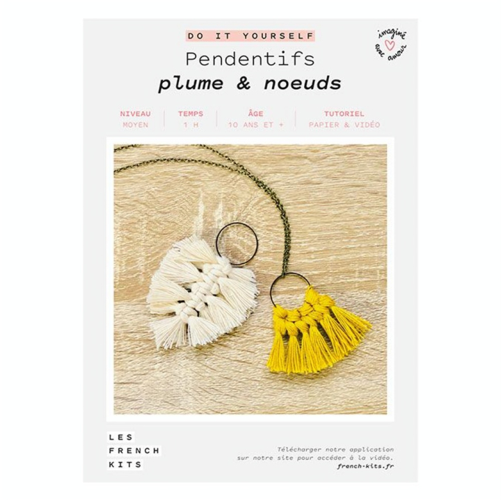 Kit DIY Pendentif plume & nœuds - French'Kits - Rougier et Plé