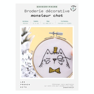 Kit savoir-faire Broderie décorative monsieur chat - French'Kits - Rougier et Plé