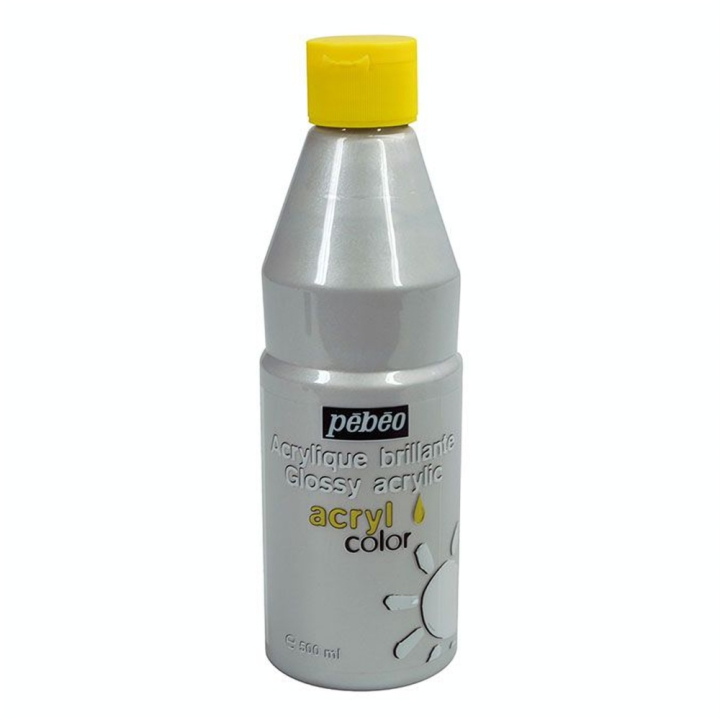 Peinture enfant acrylique Acrylcolor 500 ml Argent - Pébéo - Rougier et Plé