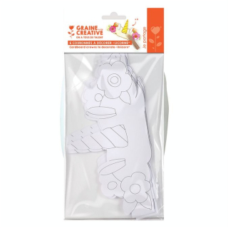 Couronne licorne à colorier 6 pcs - Graine Créative - Rougier et Plé