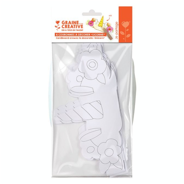 Couronne licorne à colorier 6 pcs - Graine Créative - Rougier et Plé
