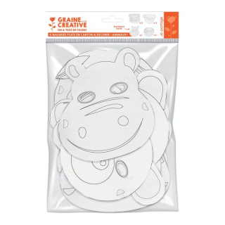 Masque plat Petits animaux 6 pcs - Graine Créative - Rougier et Plé
