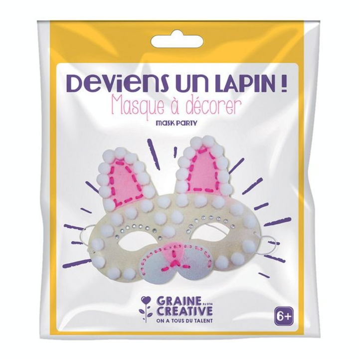 Masque en feutrine kit Lapin - Graine Créative - Rougier et Plé