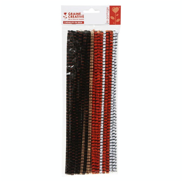 Chenille cure-pipe Tigré 30 cm 40 pcs - Graine Créative - Rougier et Plé