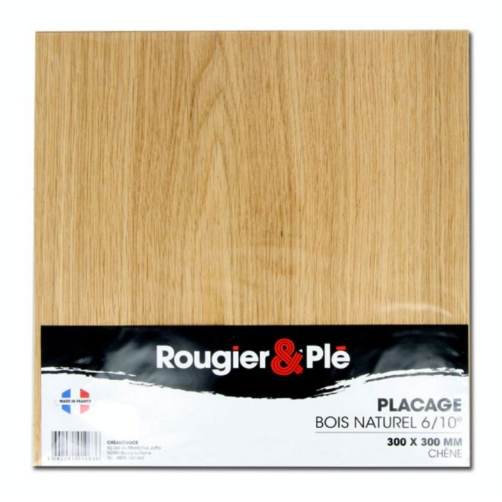 Placage bois naturel Chêne ep. 0,6 mm 30 x 30 cm - Rougier&Plé - Rougier et Plé