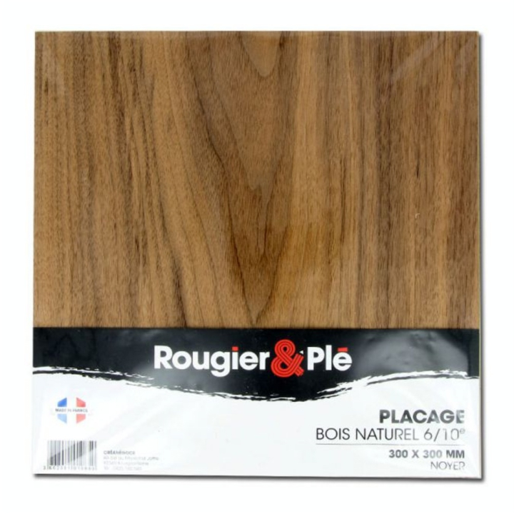 Placage bois naturel Noyer ep. 0,6 mm 30 x 30 cm - Rougier&Plé - Rougier et Plé