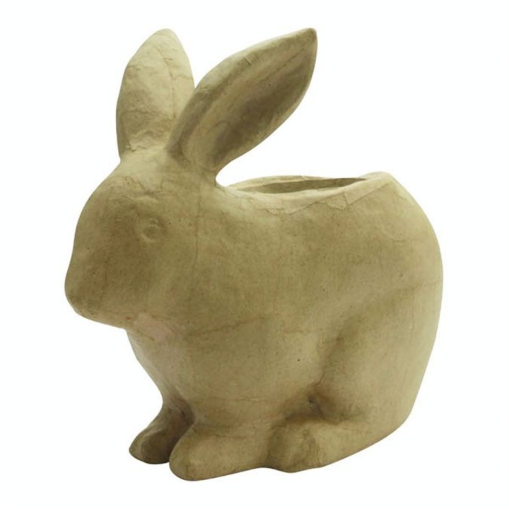 Cache pot lapin en papier mâché 19 x 10 x 18,5 cm - Décopatch - Rougier et Plé