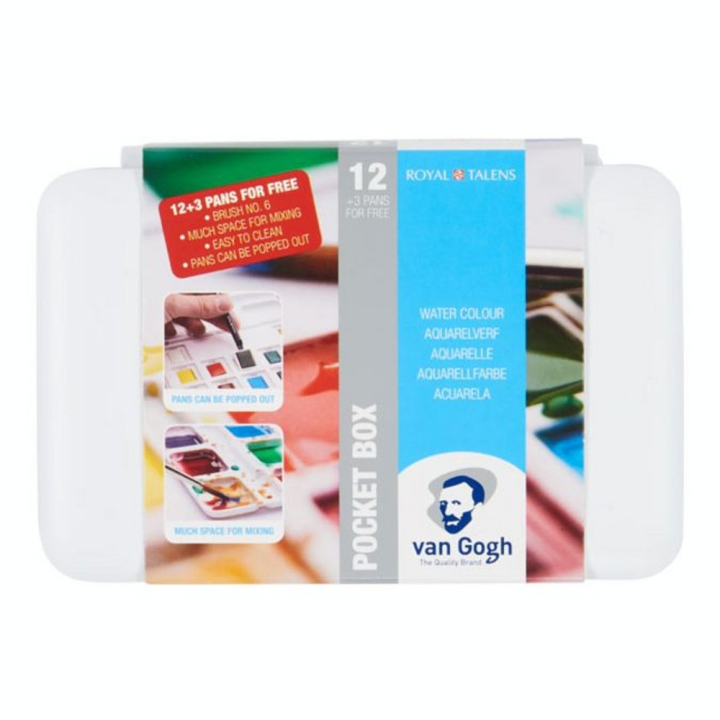 Peinture aquarelle fine Set 15 demi-godet - Talens - Rougier et Plé