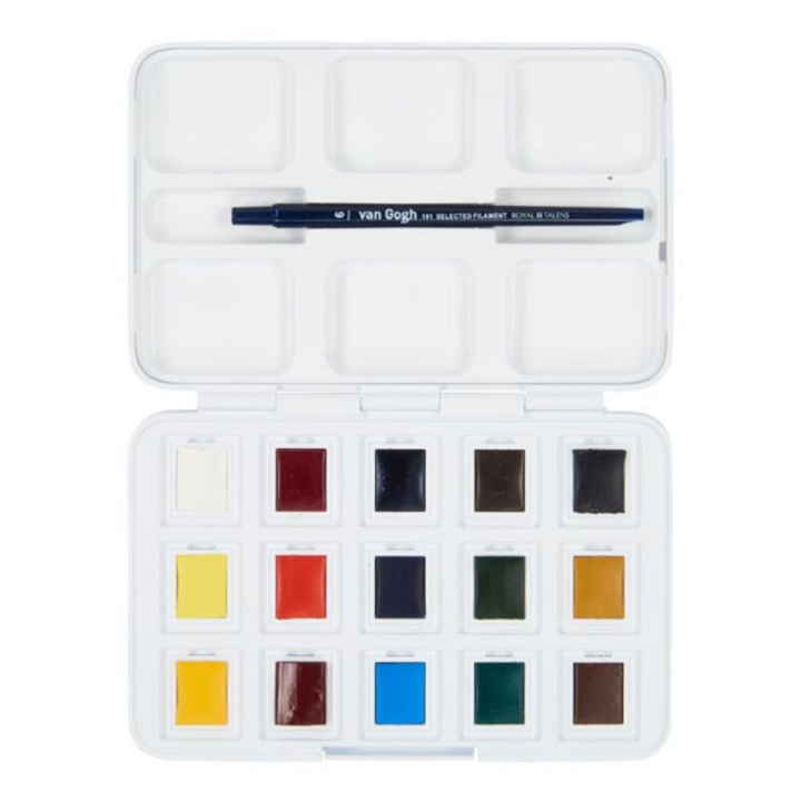 Peinture aquarelle fine Set 15 demi-godet - Talens - Rougier et Plé