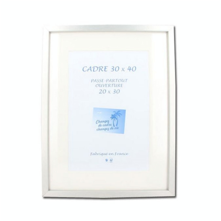 Cadre Carla MDF décor Aluminium 30 x 40 cm + Passe-partout 20 x 30 cm - Rougier&Plé - Rougier et Plé