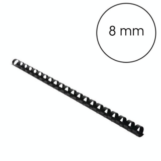 Peigne de reliure plastique Noir A4 Ø 8 mm 25 pcs - Gbc - Rougier et Plé