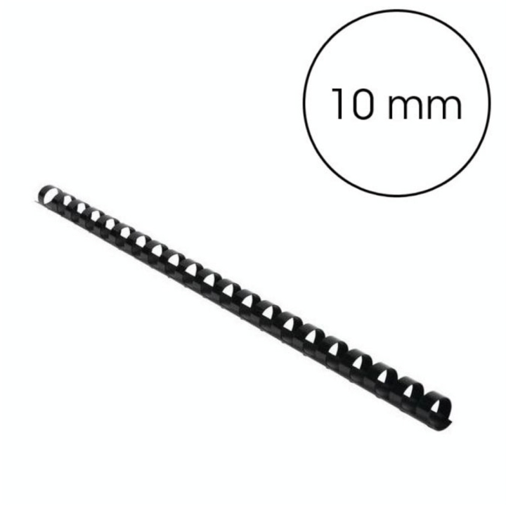 Peigne de reliure plastique Noir A4 Ø 10 mm 25 pcs - Gbc - Rougier et Plé