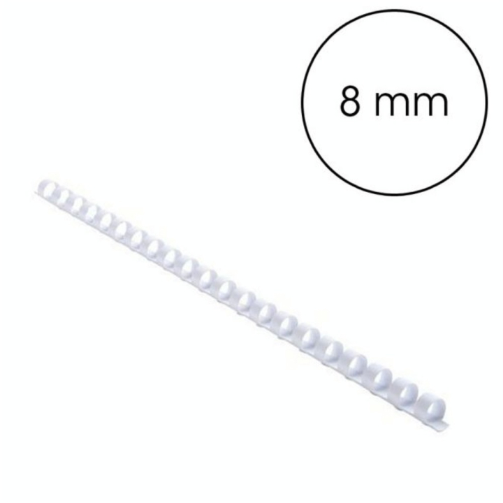 Peigne de reliure plastique Blanc A4 Ø 8 mm 25 pcs - Gbc - Rougier et Plé