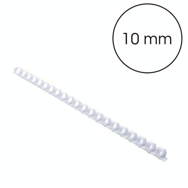 Peigne de reliure plastique Blanc A4 Ø 10 mm 25 pcs - Gbc - Rougier et Plé