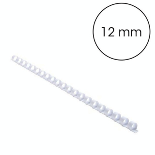 Peigne de reliure plastique Blanc A4 Ø 12 mm 21 pcs - Gbc - Rougier et Plé