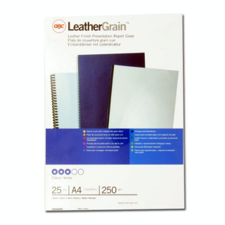 Plat de couverture Grain cuir A4 250 g/m² Blanc 25 pcs - Gbc - Rougier et Plé