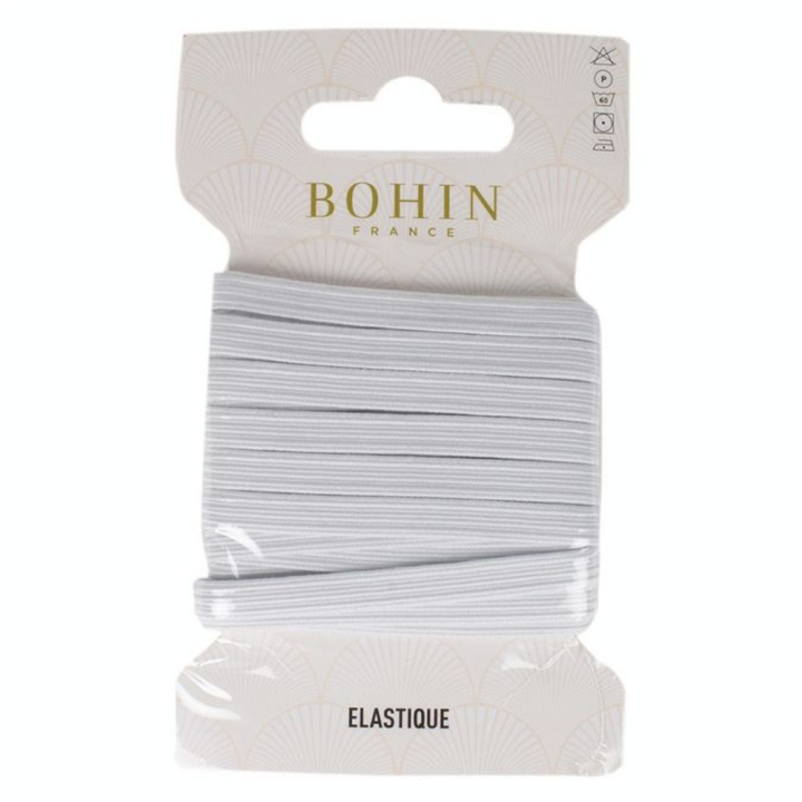 Élastique tressé Blanc demi large 8 g - 3,5 m - Bohin - Rougier et Plé