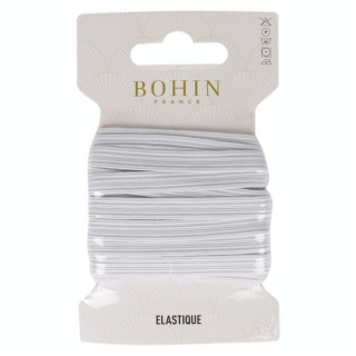 Élastique tressé Blanc demi large 10 g - 3 m - Bohin - Rougier et Plé