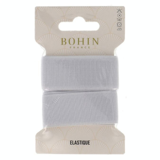 Élastique tissé souple Blanc 28 mm x 0,8 m - Bohin - Rougier et Plé