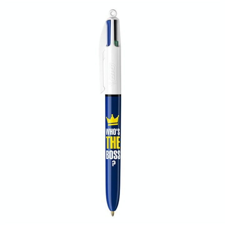 Stylo bille 4 couleurs Corps message Who's the boss ? - Bic - Rougier et Plé