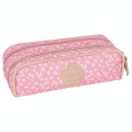 Trousse double compartiment 22 x 7,5 x 7 cm Fleurs roses - Kickers - Rougier et Plé