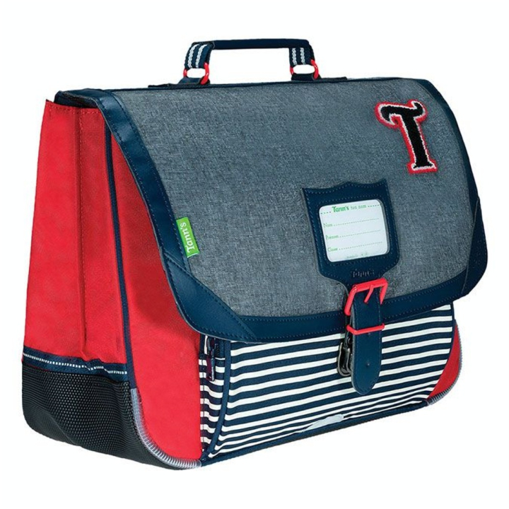 Cartable 38 cm Les Chinés Teddy  Gris / Rouge - Tann's - Rougier et Plé