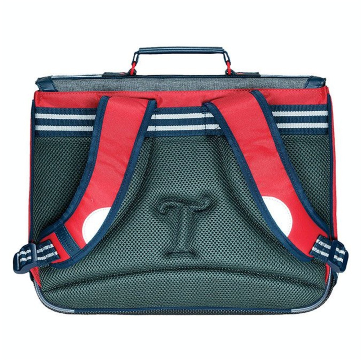 Cartable 38 cm Les Chinés Teddy  Gris / Rouge - Tann's - Rougier et Plé
