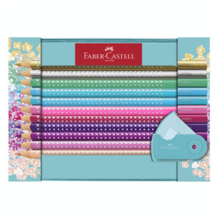 Coffret métal Sparkle 20 crayons + taille crayon - Faber-Castell - Rougier et Plé