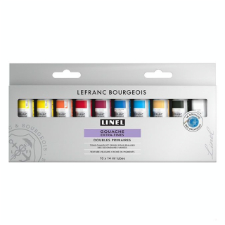 Gouache extra-fine Set Doubles primaires 10 x 14 ml - Linel - Rougier et Plé