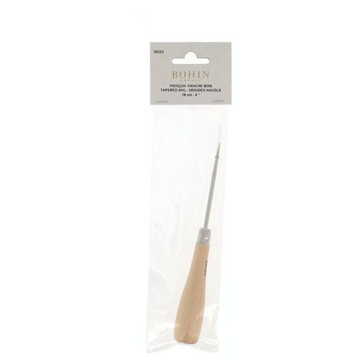 Poinçon manche en bois 16 cm - Bohin - Rougier et Plé