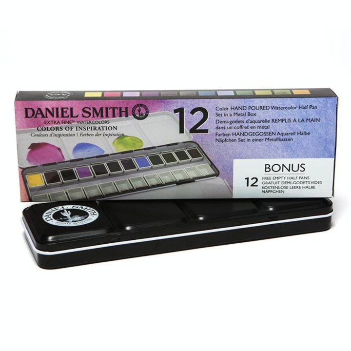 Peinture aquarelle Extra-fine Couleurs d'inspiration 12 demi-godets - Daniel Smith - Rougier et Plé