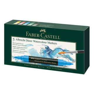 Marqueur aquarellable Albrecht Dürer Set 5 feutres - Faber-Castell - Rougier et Plé