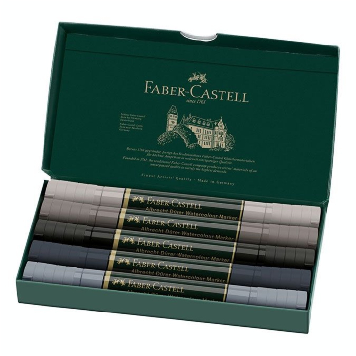 Marqueur aquarellable Albrecht Dürer Set 5 feutres Gris - Faber-Castell - Rougier et Plé