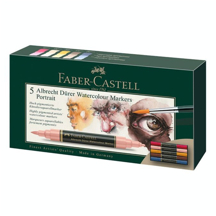 Marqueur aquarellable Albrecht Dürer Set 5 feutres Portrait - Faber-Castell - Rougier et Plé