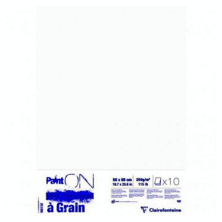 Papier Paint'On à Grain 50 x 65 cm 250 g/m² Rame 10 feuilles - Clairefontaine - Rougier et Plé