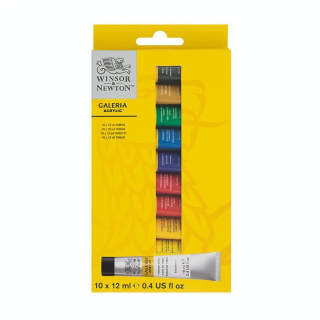Peinture acrylique fine Galeria Assortiment 10 tubes 12 ml - Winsor & Newton - Rougier et Plé