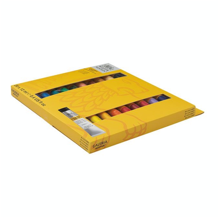 Peinture acrylique fine Galeria Assortiment 20 tubes 12 ml - Winsor & Newton - Rougier et Plé
