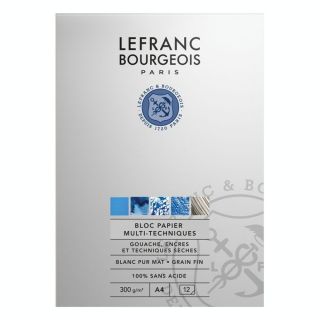 Bloc papier Multi-Techniques 300 g/m² A4 12 feuilles - Lefranc Bourgeois - Rougier et Plé