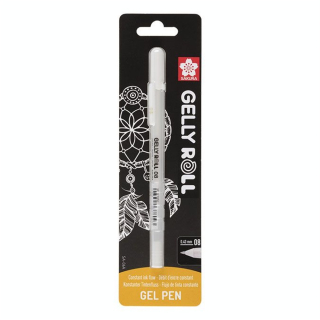 Stylo gel Gelly Roll Blanc 08 - 0.4 mm - Sakura - Rougier et Plé